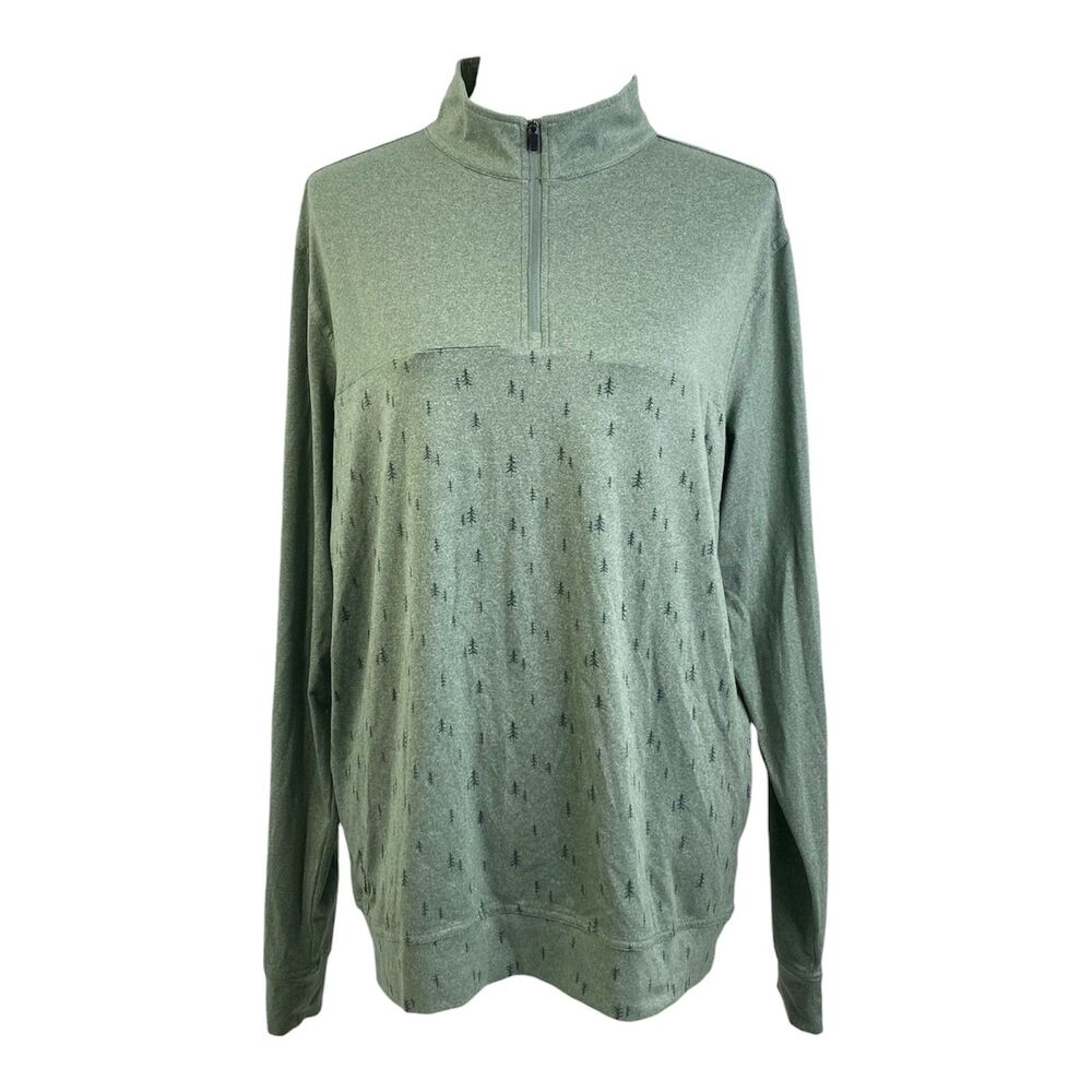 Jack + Sage Shirt Mens Medium Evergreen Terra Tek Green Quarter Zip Pullover